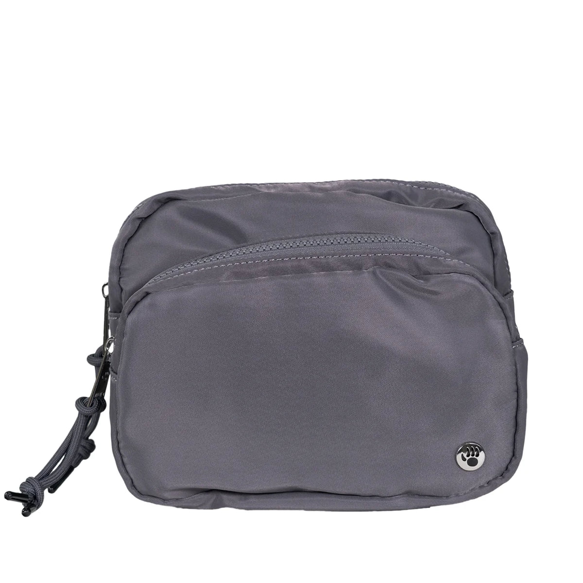 SQUARE DOUBLE ZIP WAIST BAG/SLING DARK GRAY